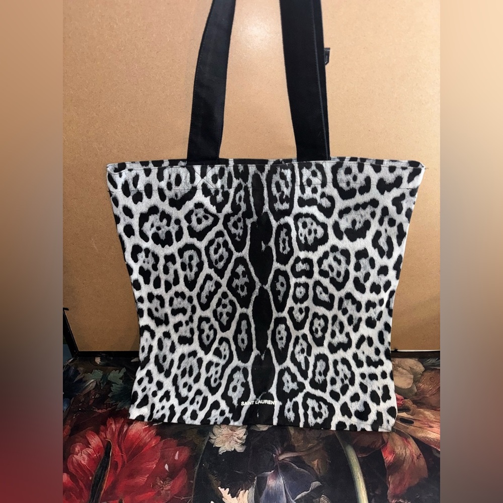 Saint Laurent Leopard Print Tote - Picture 2 of 4